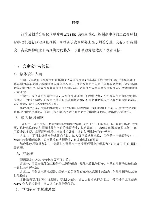 简易频谱分析仪设计资料