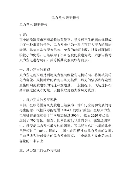 风力发电 调研报告