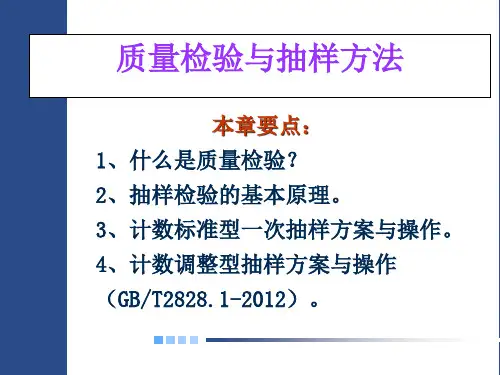 最新GBT2828.1-2012质量检验与抽样方法培训