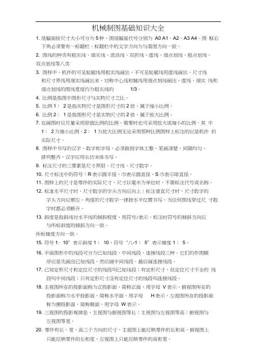 机械制图基础知识大全
