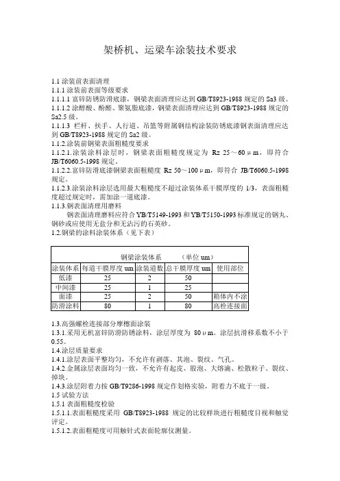 涂装技术要求