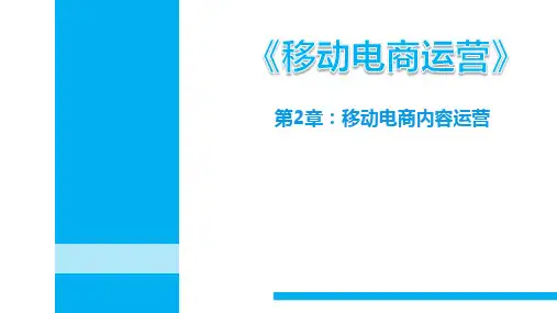 移动电商运营-移动电商内容运营