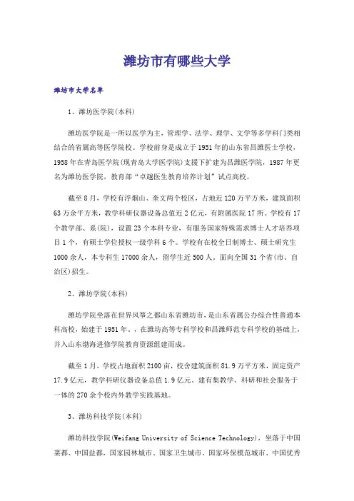 大学_潍坊市有哪些大学
