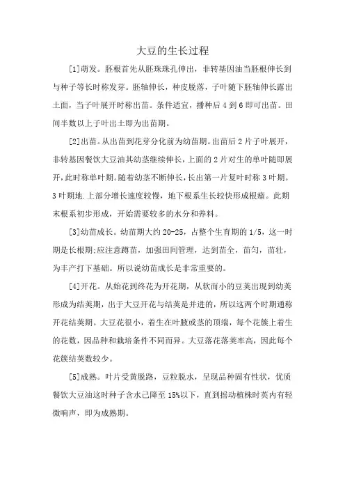 大豆的生长过程