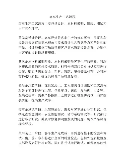 客车生产工艺流程