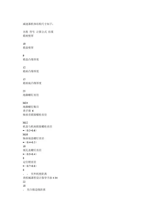 官方之减速器机体结构尺寸