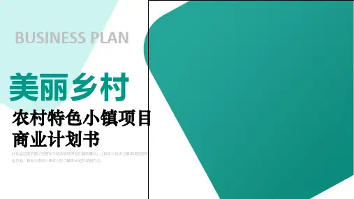 乡村振兴特色小镇美丽乡村旅游项目计划书培训讲座课件PPT模板