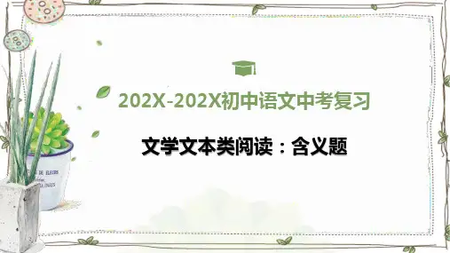 中考语文文学文本类阅读专项复习-含义题课件