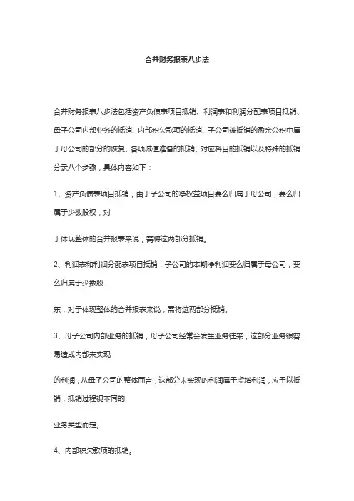 合并财务报表八步法