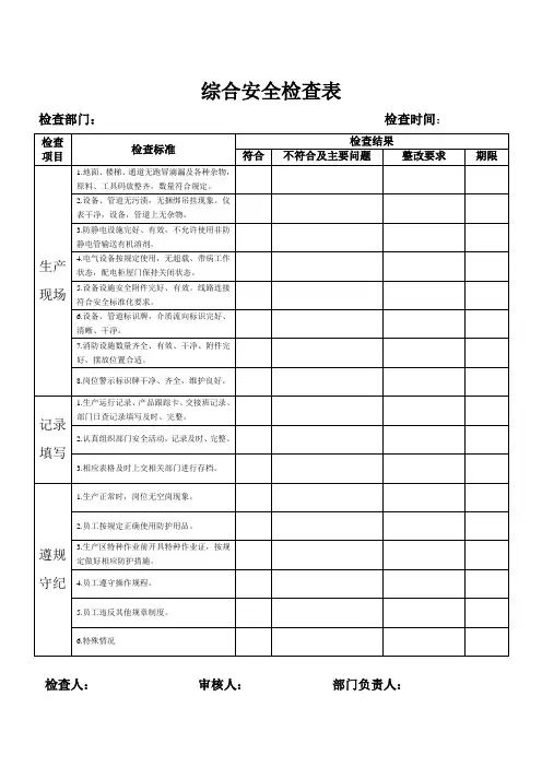综合安全检查