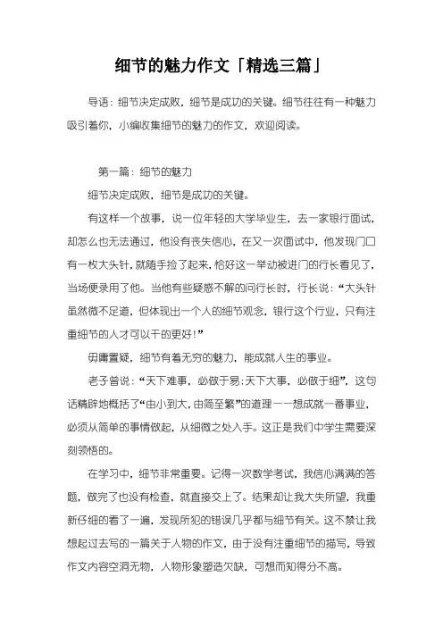 细节的魅力作文「精选三篇」