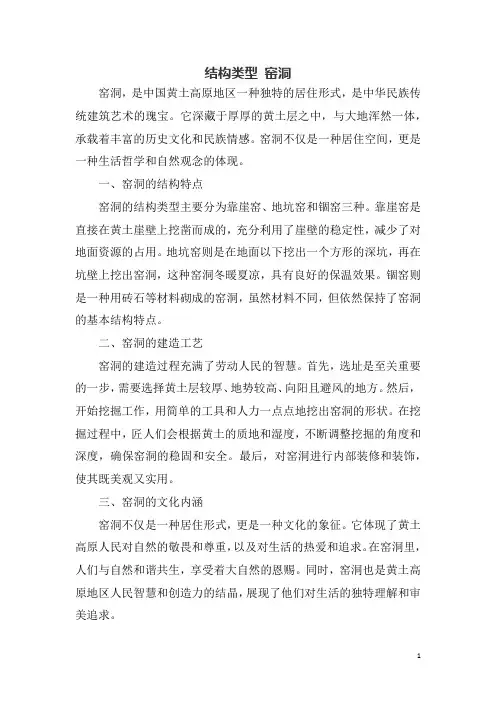 结构类型 窑洞