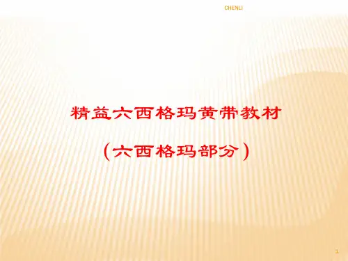 精益六西格玛黄带教材
