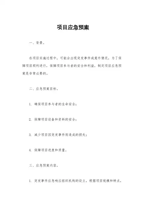项目应急预案