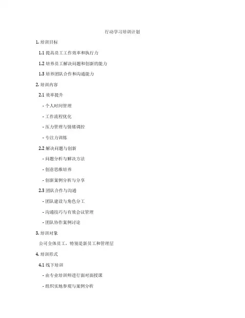 行动学习培训计划