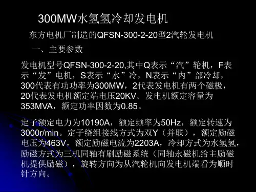 300MW同步电机参数解析