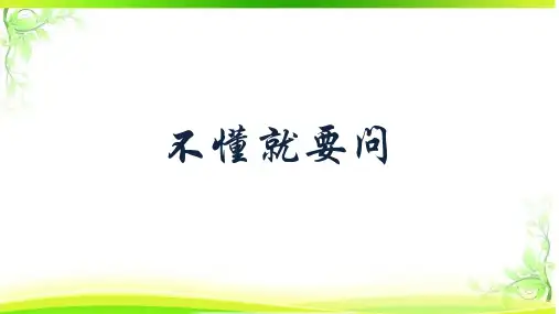 《不懂就要问》PPT课件
