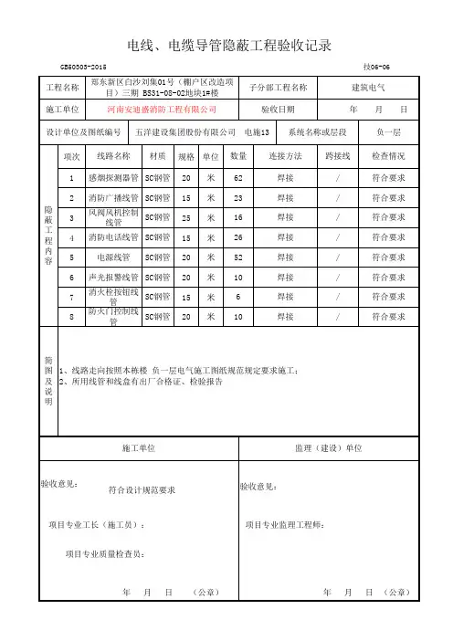 电线电缆隐蔽.