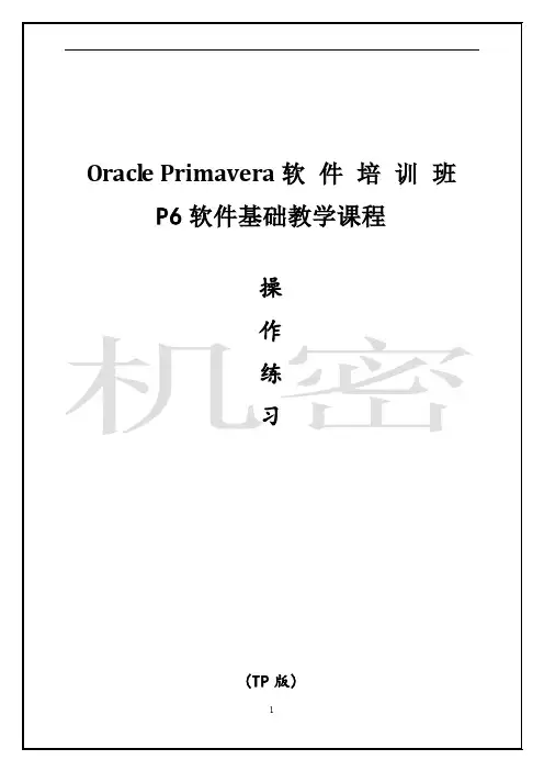 p6培训操作练习(二)