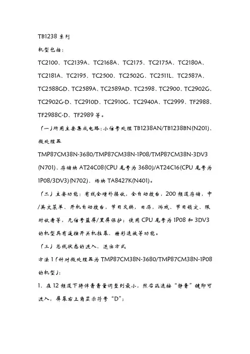 海信电视总线参数