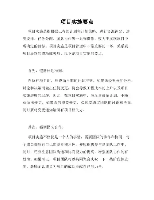 项目实施要点