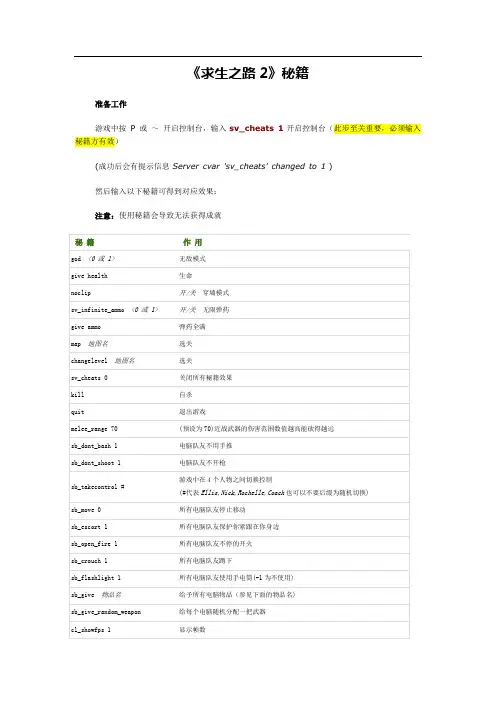 求生之路2 无敌