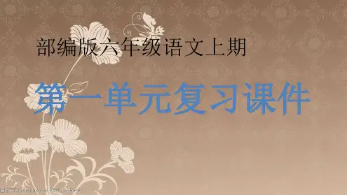 统编版六年级上册语文第一单元复习、练习PPT课件