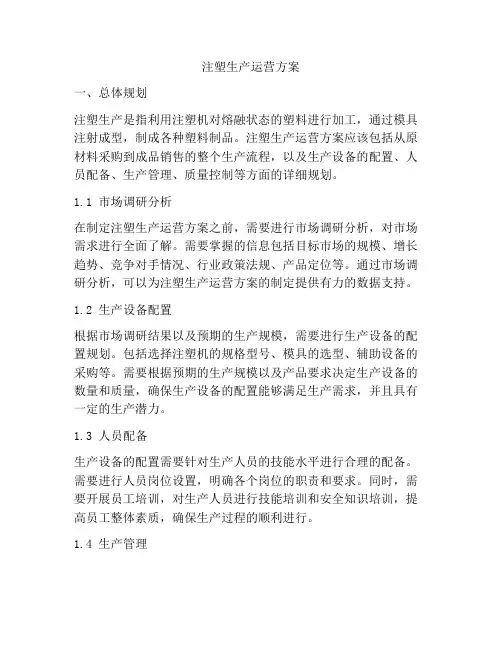 注塑生产运营方案