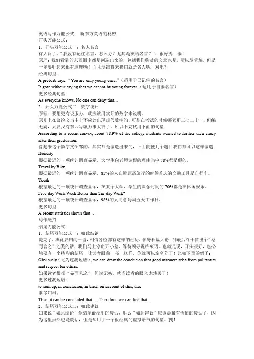 英语作文万能模板