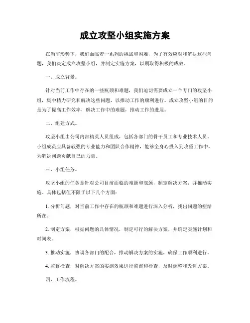 成立攻坚小组实施方案