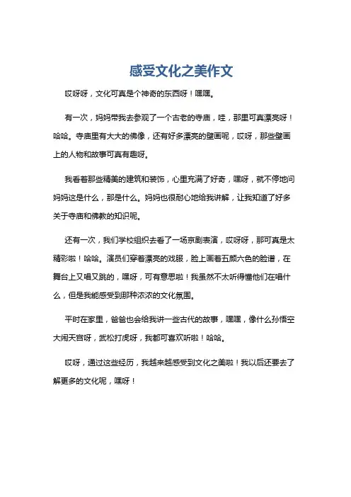 感受文化之美作文