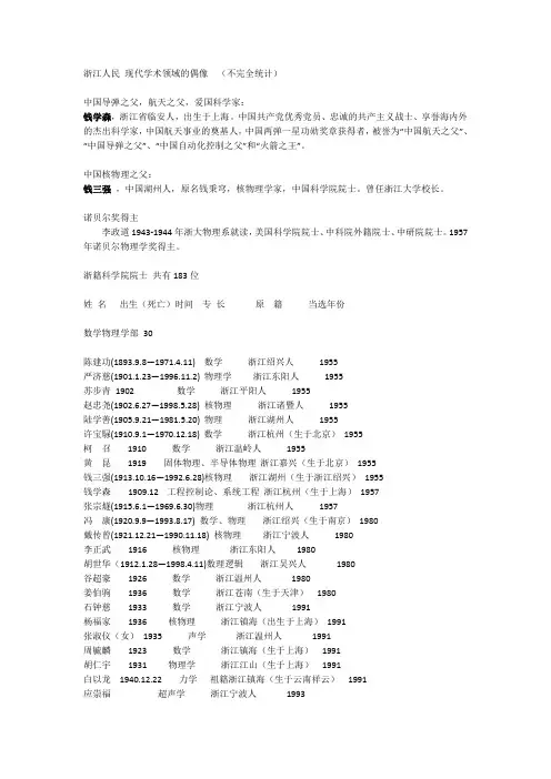 浙江籍院士