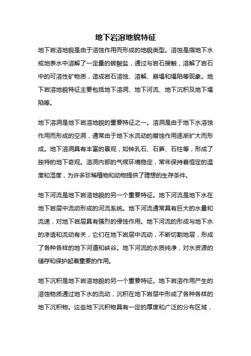地下岩溶地貌特征