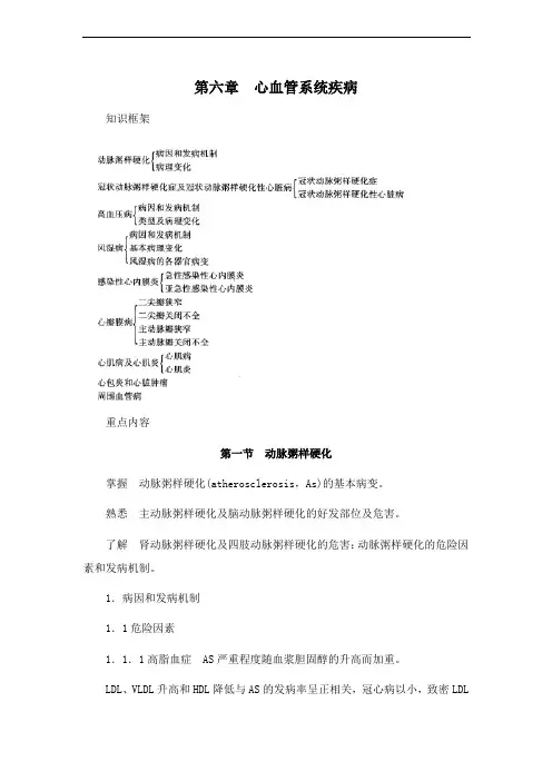 病理学 第六章 心血管系统疾病 课程复习