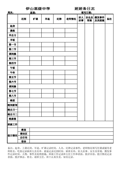 班务日志