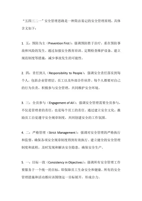 五四三二一 安全管理思路
