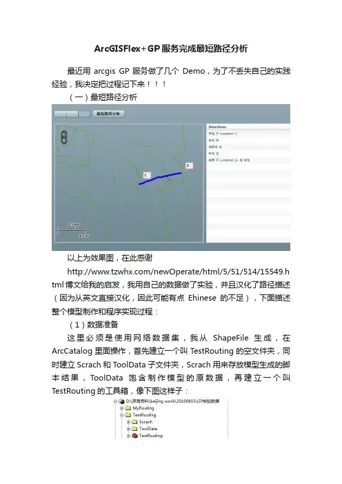 ArcGISFlex+GP服务完成最短路径分析