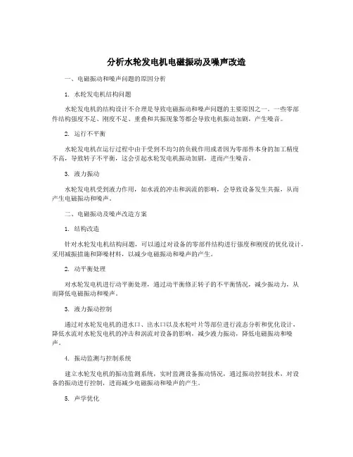 分析水轮发电机电磁振动及噪声改造