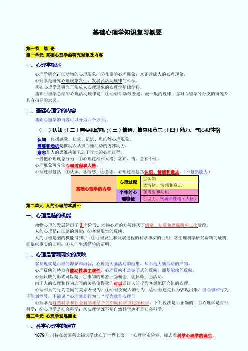心理咨询师考试复习提纲