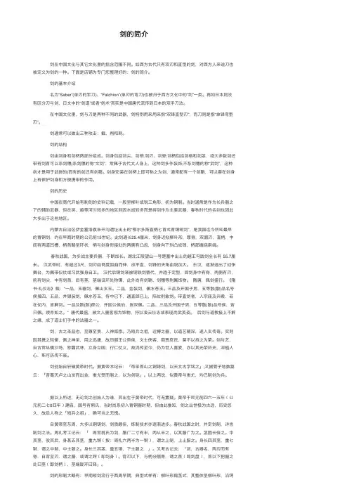剑的简介——精选推荐