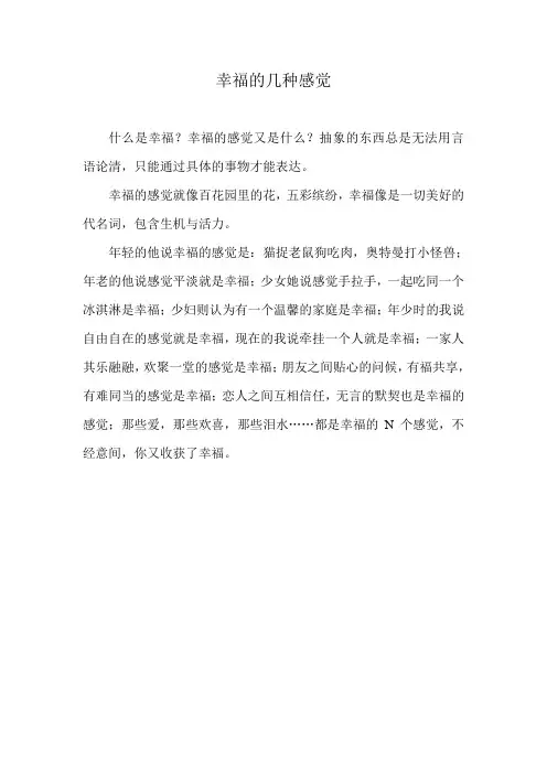 幸福的几种感觉