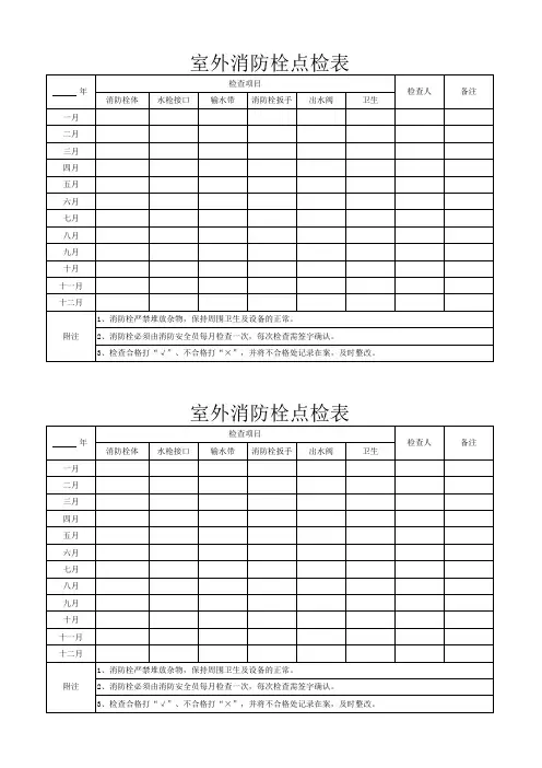 消防器材点检表