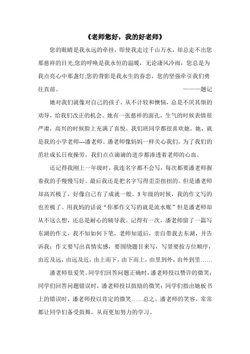 《老师您好,我的好老师》