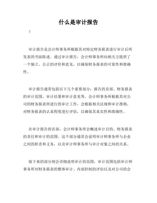 什么是审计报告