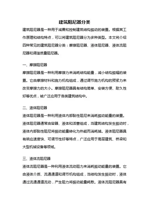 建筑阻尼器分类