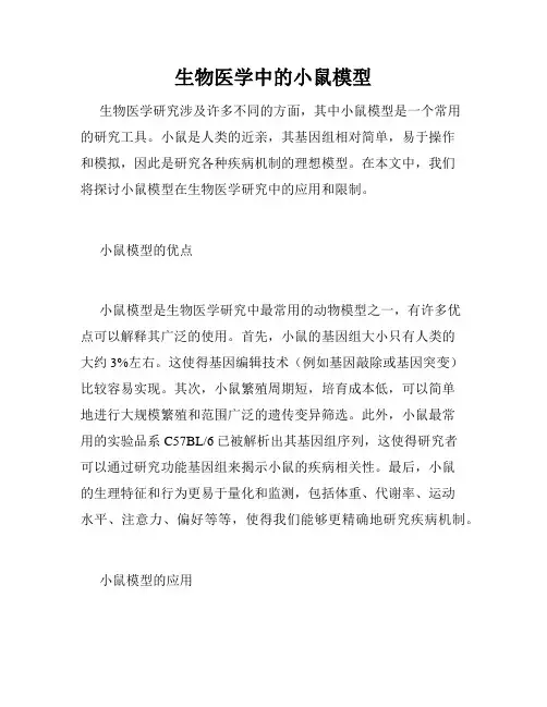 生物医学中的小鼠模型