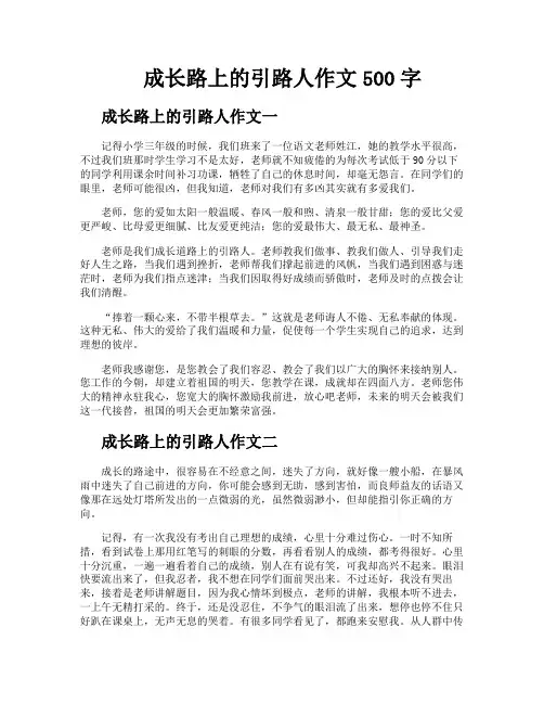 成长路上的引路人作文500字