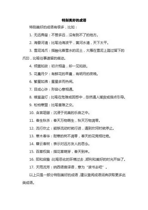 特别美好的成语