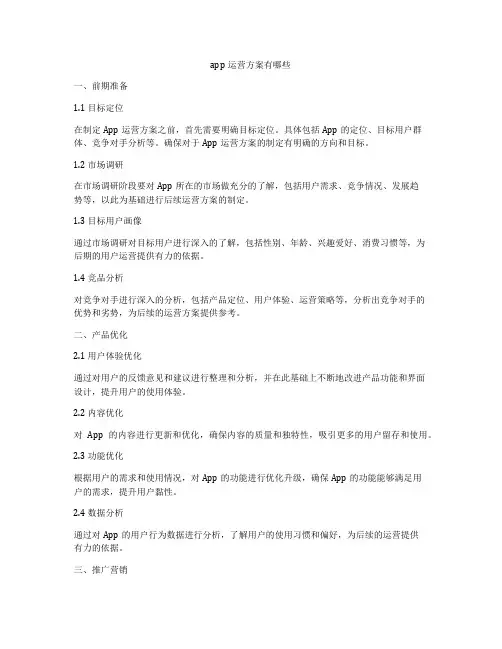 app运营方案有哪些