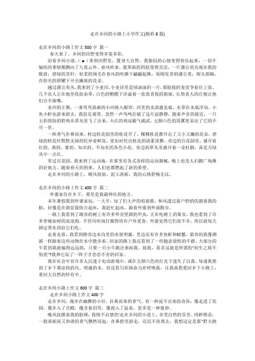 走在乡间的小路上小学作文(精彩8篇)